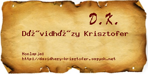 Dávidházy Krisztofer névjegykártya