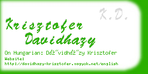 krisztofer davidhazy business card